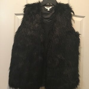 Black fur vest